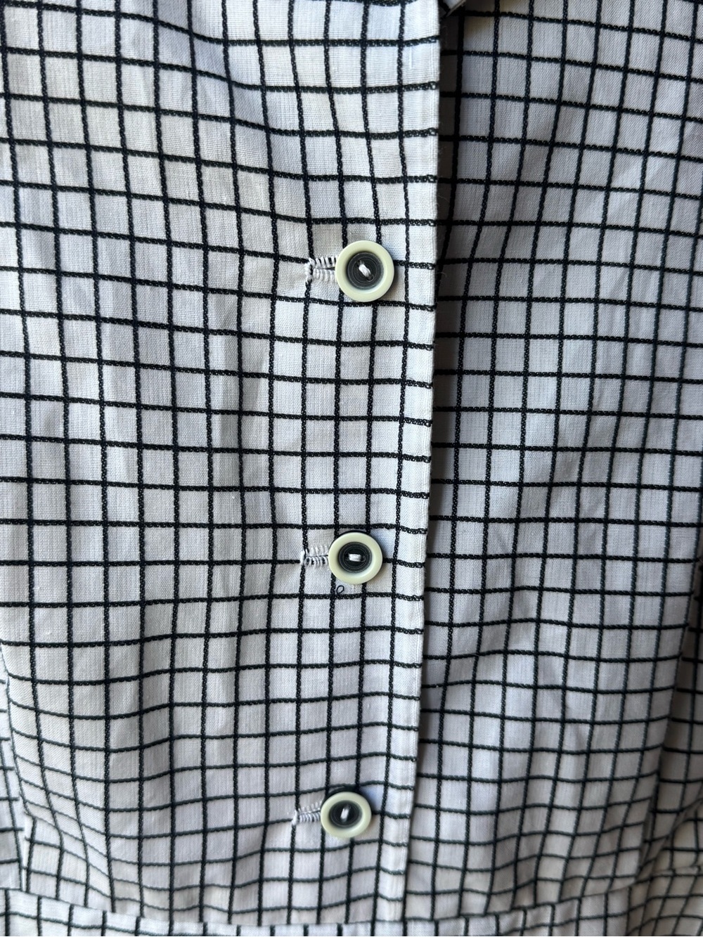 Handmade Classic Black & White Check Collared Day Dress - Picture 4 of 8